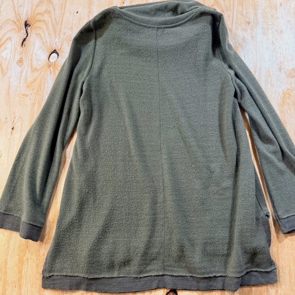 Anthropologie Maeve Olive Green Cowl Neck Tunic Top XL Boho Flowy Cozy - Picture 2 of 10